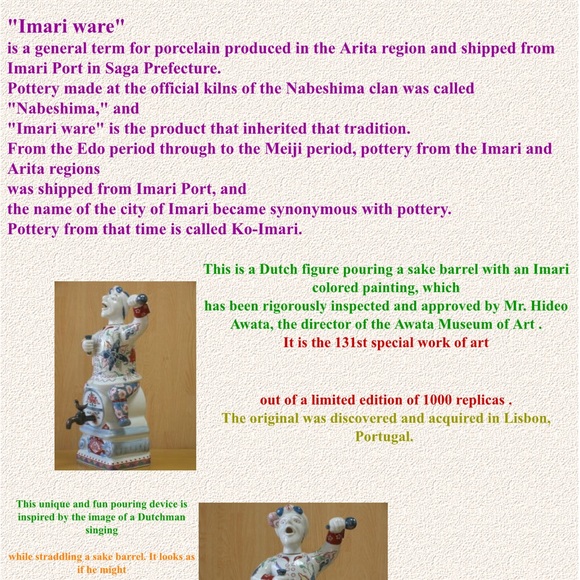 Imari ware Dutch man sitting on a barrel - Picture 7 of 7